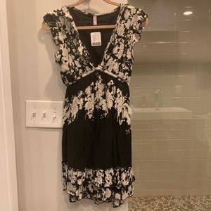 Free People Black Floral Print Dress